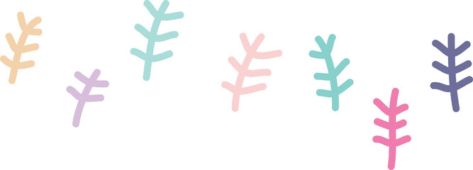 Cute leaves drawing decoration