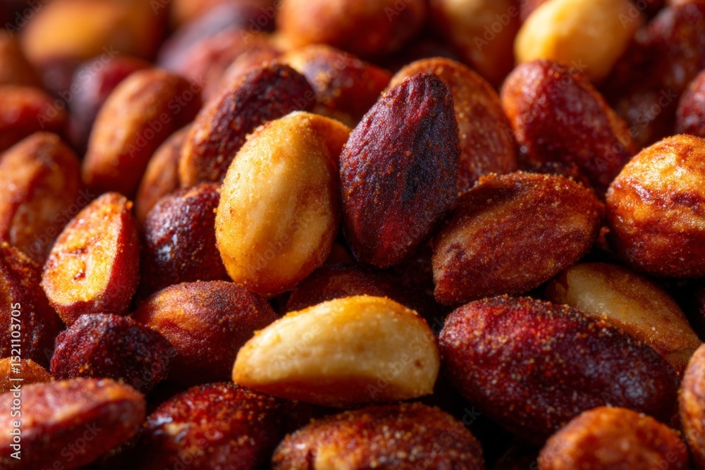 Aufkleber variety of roasted nuts in a close-up display with rich colors and textures showcasing their unique 