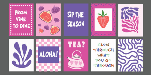 Summer Food Promo Banner for Cafés and Restaurants.  Summer-themed food banner for restaurant use, featuring juicy tomatoes, broccoli, pomegranate, and pineapple