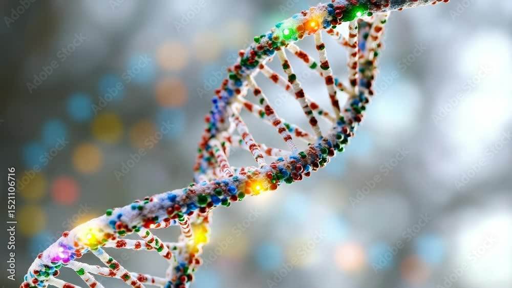 Poster a microscopic view of two dna strands intertwined