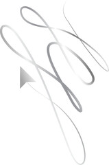 Arrow line spiral silver metallic, icon, sign