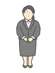 スーツ姿の若い女性　ビジネスパーソンのイラスト