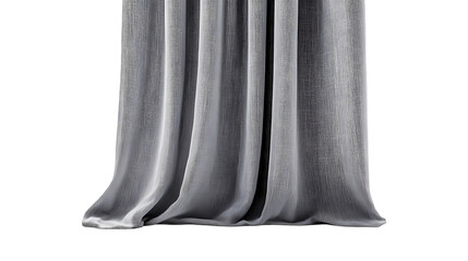 Elegant Grey Curtains Drape Texture Fabric Design isolated on transparent background