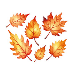 Fototapeta premium Autumn-Maple-Leaves-Watercolor-Illustration