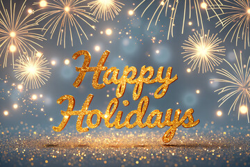 Colorful firework with bokeh background. New Year celebration, Abstract holiday background