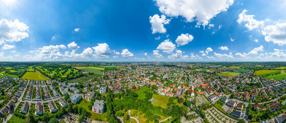 Blick auf Stadtbergen westlich von Augsburg