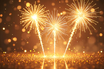 Colorful firework with bokeh background. New Year celebration, Abstract holiday background