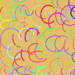 Vibrant Abstract Pattern of Circular Arcs on a Golden Background  Creating a Dynamic Visual Texture.