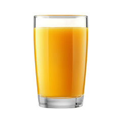 Orange Juice Beverage in Glass Isolated on White for Use in Healthy Lifestyle Marketing Materials