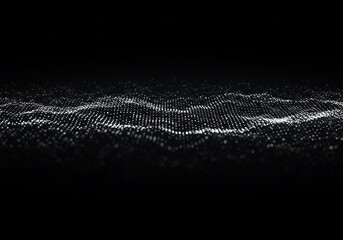 Abstract visualization of sound waves in a dark environment, showcasing intricate patterns and textures