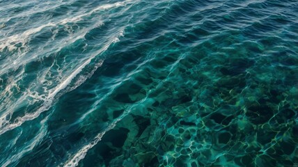 Fototapeta premium Texture of ocean water in smooth easy waves, beautiful tranquil background