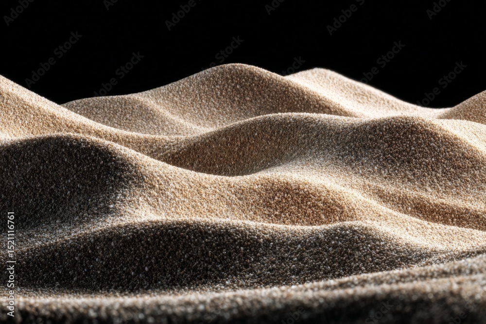 Poster shifting patterns of golden sand create a mesmerizing dune landscape under dramatic lighting