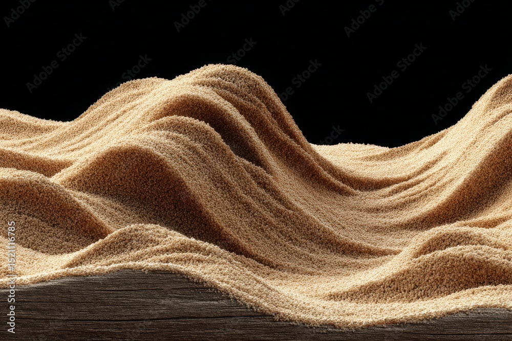 Poster Undulating sand forms mimic waves, creating a unique landscape that highlights the natural textures and patterns