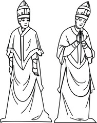 priest bishop medieval vector