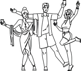 tickets concert friends summer vector