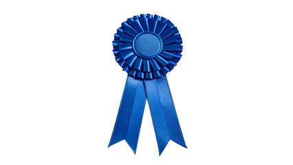 vibrant Blue ribbon award isolated on transparent background