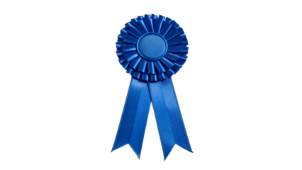vibrant Blue ribbon award isolated on transparent background