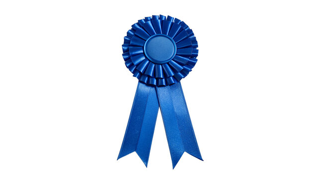vibrant Blue ribbon award isolated on transparent background