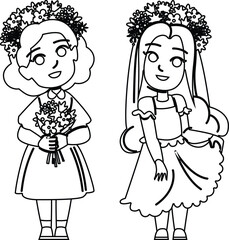 headpiece flower crown kid girl vector