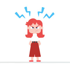 Angry Red-Haired Cartoon Character With Lightning Bolts Above Head