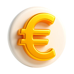Fototapeta premium 3D icon of Golden euro symbol isolated on transparent background