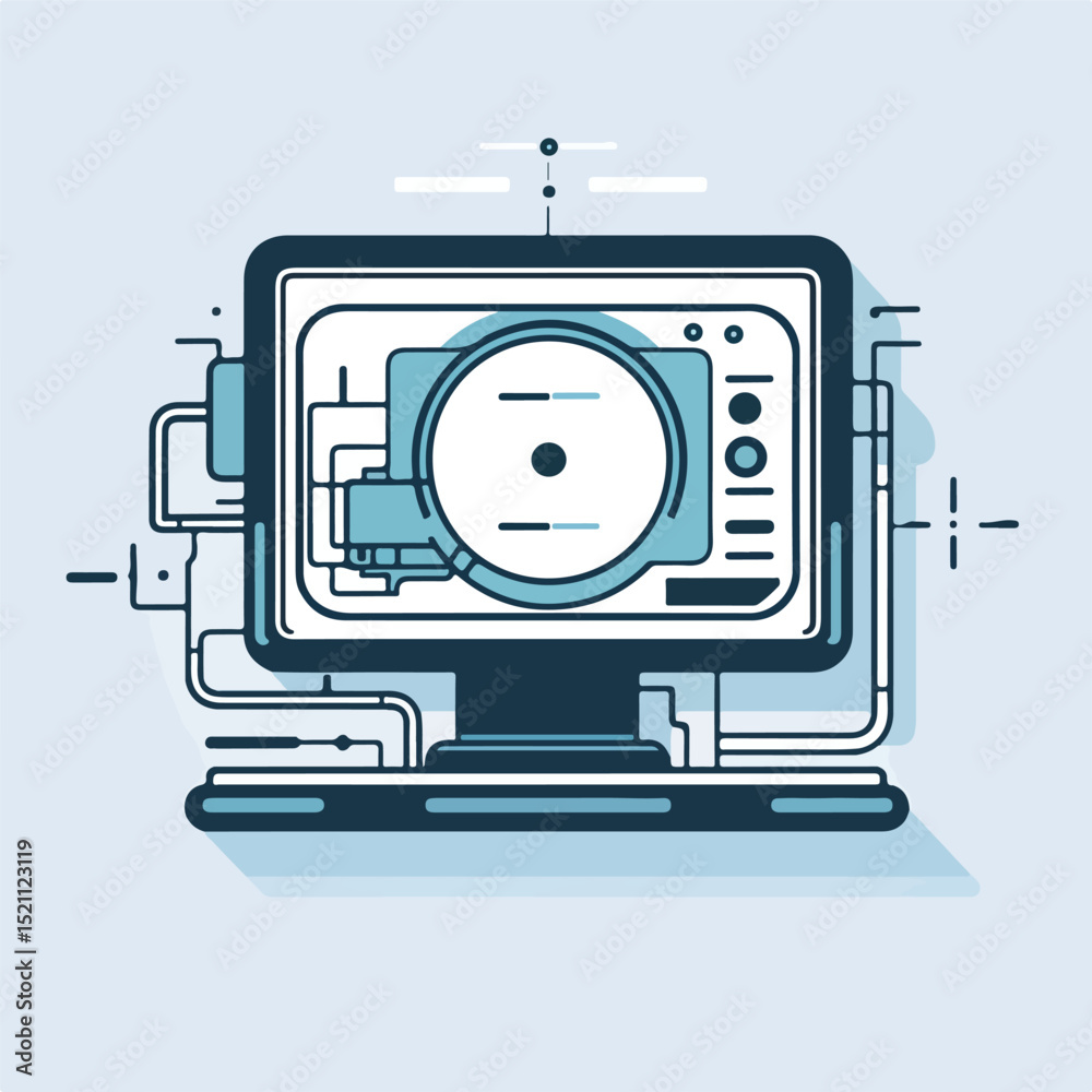 Wall mural professional technology device icon vector illustration design for web and app usage