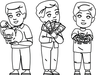 save kid money boy vector