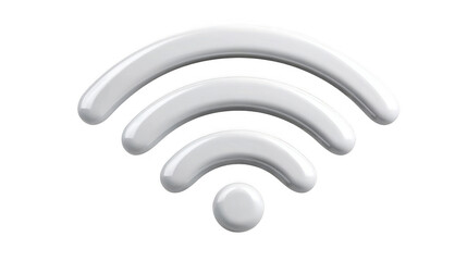 Wifi symbol radiating outwards, representing wireless network connection, internet access, and digital communication on a transparent background, perfect for technology related projects