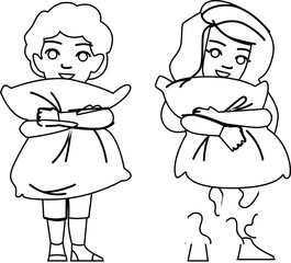 bedroom kid pillow vector