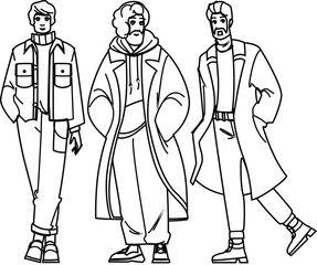 sweater man autumn fashion vector