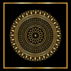 golden ornament on black