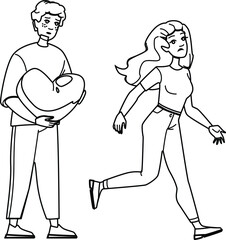 sad unrequited love teen vector