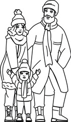 couple winter family fashion vector