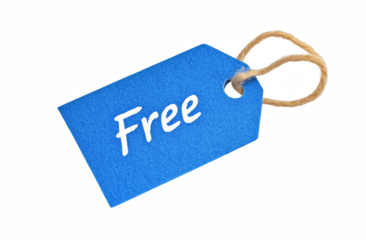 blue price tag isolated