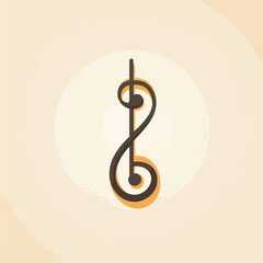 Obraz premium Professional Flat Cartoon Music Note Icon Vector Illustration for Creative Projects