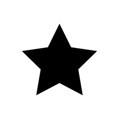 Obraz premium Black star icon, Solid five-pointed star, Favorite symbol silhouette, Rating graphic, Simple star shape, Classic black star design, UI mark vector, vector illustration.