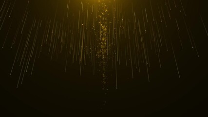 3D 4K glitter particles light. visual effect wealth, elegance, celebration, concept of luxury brand holiday promotions. luxury dark copy space social media motion background. birthdays and holidays