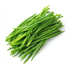 Chive stalks isolated on clean white background