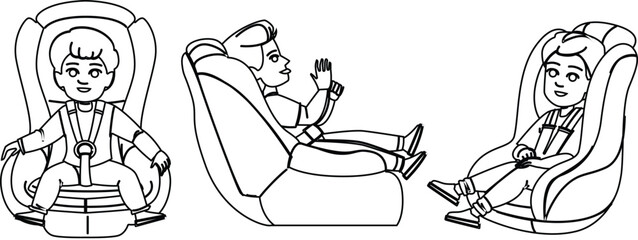 convertible car seat kid boy vector
