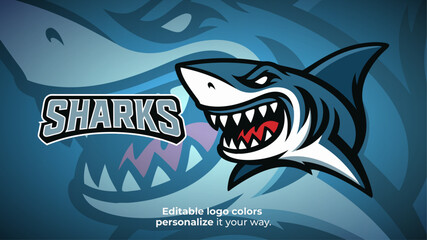 Furious Shark Mascot Logo – Bold Ocean Beast for Esports or Gaming Brand
