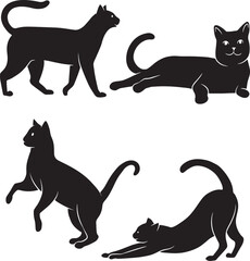 Cat Silhouette Vector Illustration with premium quality