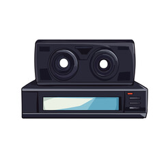 Obraz premium Vintage VHS Media Icon Vector Illustration for Graphic Design Projects