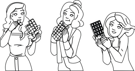 sweet chocolate woman vector