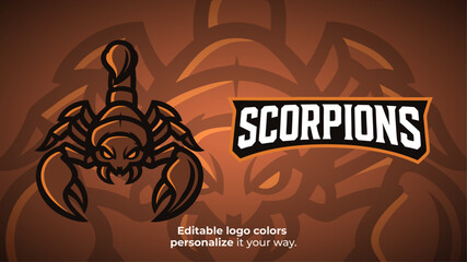 Classic Scorpion Mascot Logo with Open Claws – Gaming or Esports Team Identity
