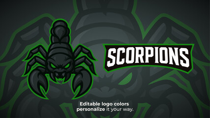 Toxic Scorpion Mascot Logo with Neon Green Outline – Esports Gaming Avatar Vector
