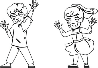 happy creative craft kids vector