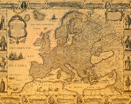 Antique vintage Map of Europe

