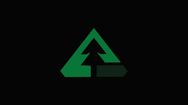 Garut West Java, June 3, 2025 After effect product Intro Letter A logo design vector illustration of a pine tree with triangles and character with simple movement.