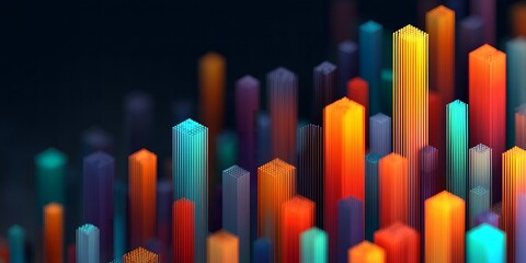 Digital futuristic bars chart