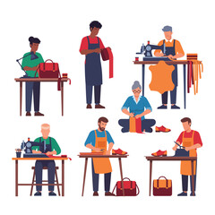 Artisans Crafting Leather Goods by Hand